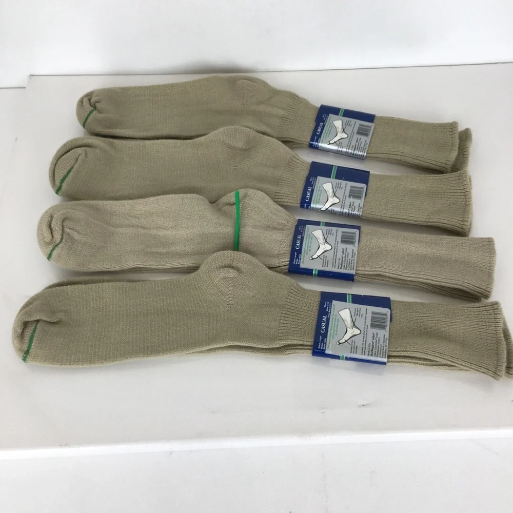 Vintage Burlington Adler Casual Orlon Beige Ribbed Socks Set of 4 NEW Deadstock